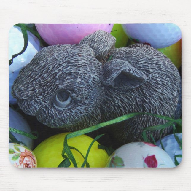 Alfombrilla De Ratón Huevos de Pascua, bolas de golf de conejo (Frente)