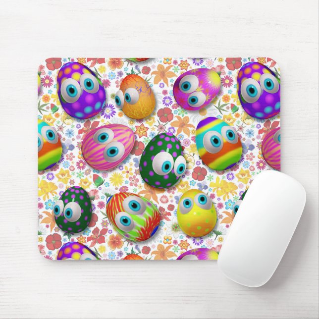 Alfombrilla De Ratón Huevos de Pascua de dibujos animados lindos y dive (Con ratón)