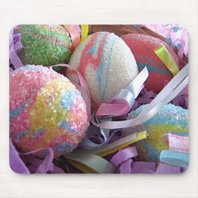 Alfombrilla De Ratón Huevos de Pascua en una cesta (Frente)
