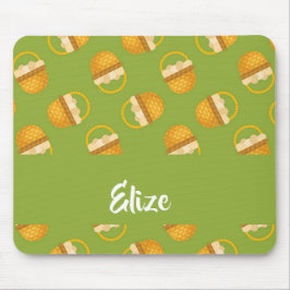 Alfombrilla De Ratón Huevos en cesta marrón en verde