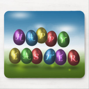 Alfombrilla De Ratón Huevos felices de Pascua coloridos