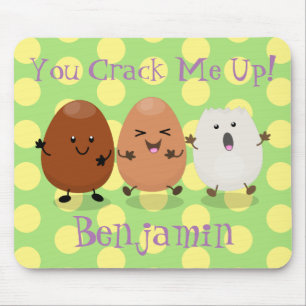 Alfombrilla De Ratón Huevos kawaii lindo ilustracion personalizado dive