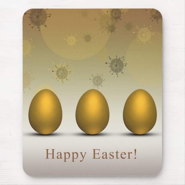Alfombrilla De Ratón Huevos modernos de Pascua Dorada (Frente)