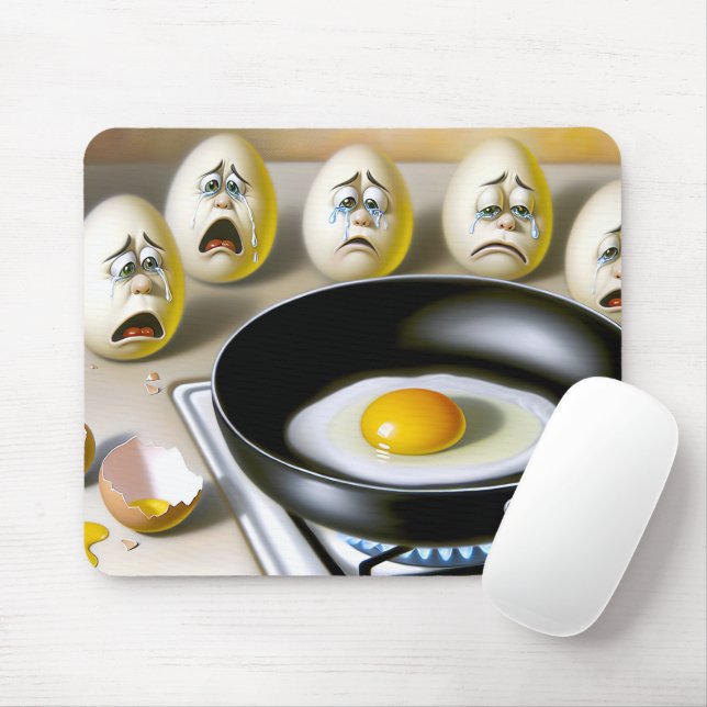 Alfombrilla De Ratón Huevos Tristes Viendo Huevo En Pan De Fría (Con ratón)