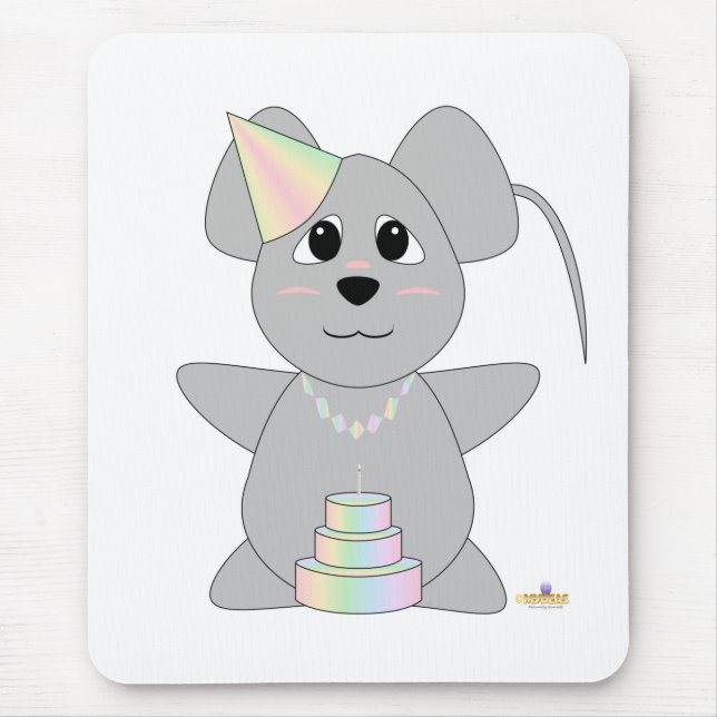 Alfombrilla De Ratón HuggablePastelBirthdayMouse (Frente)