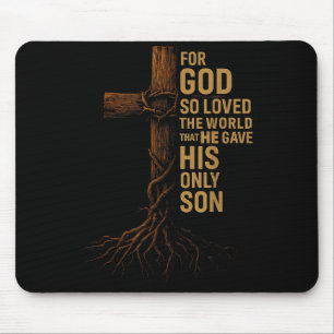Alfombrilla De Ratón Hugvyn Jesús Dios Amó Tanto Al Mundo Cruz Juan 3_1