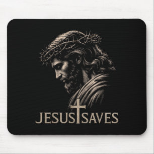 Alfombrilla De Ratón Hugvyn Jesús salva la cruz de la fe cristiana mini