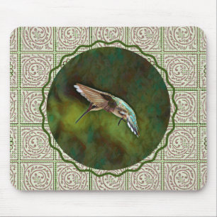 Alfombrilla De Ratón Hummingbird Green Art Mouse