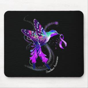 Alfombrilla De Ratón Hummingbird Holding Purple Ribbon Sobredosis Aware