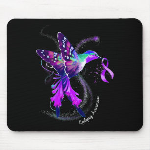 Alfombrilla De Ratón Hummingbird Holding Púrpura Cinta Epilepsia Awaren