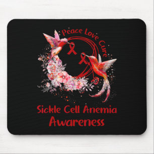 Alfombrilla De Ratón Hummingbird Peace Love Cure Sickle Cell Anemia Awa