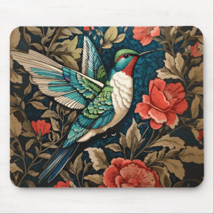 Alfombrilla De Ratón Hummingbird William Morris inspirado en floral