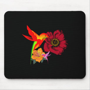 Alfombrilla De Ratón Hummingbirds Alimentándose De Flores Arte Gráfico