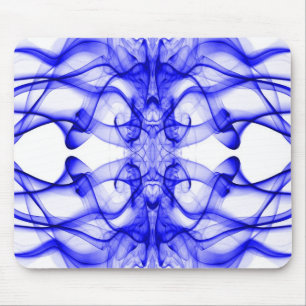 Alfombrilla De Ratón Humo Azul Simétrico Minimalista Blanco