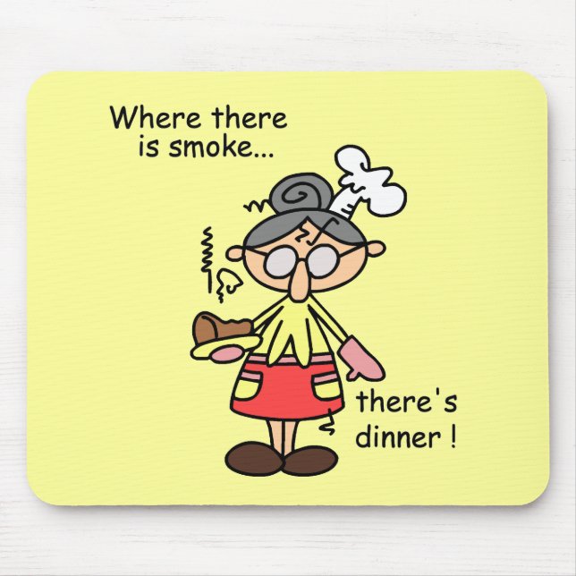 Alfombrilla De Ratón Humo y camisetas y regalos de la cena (Frente)