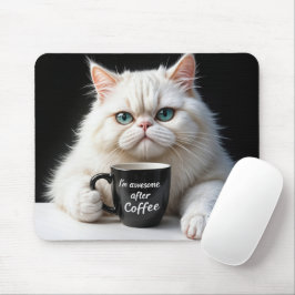 Alfombrilla De Ratón Humor de gato persa blanco