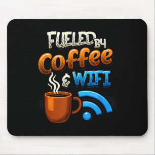 Alfombrilla De Ratón Humor de oficina en casa impulsado por café y wifi