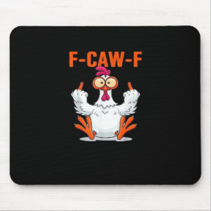 Alfombrilla De Ratón Humor de pollo divertido estilo vintage cita F Caw