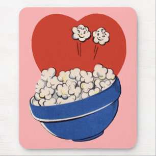 Alfombrilla De Ratón Humor Retro Adorable, ¡Tazón de Palomitas para el 