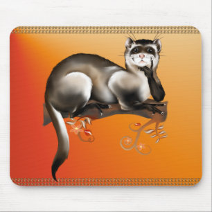 Alfombrilla De Ratón Hurón en una rama Mousepad
