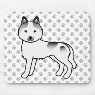 Alfombrilla De Ratón Husky Siberiano Cuero Grisado Cartoon Perro Lindo