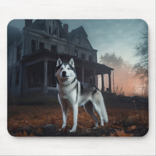 Alfombrilla De Ratón Husky Siberiano de Halloween Espantoso