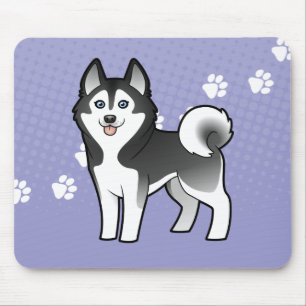 Alfombrilla De Ratón Husky siberiano del dibujo animado/Malamute de