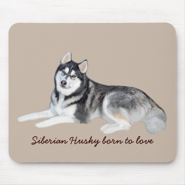 Alfombrilla De Ratón Husky siberiano Mousepad hermoso (Frente)