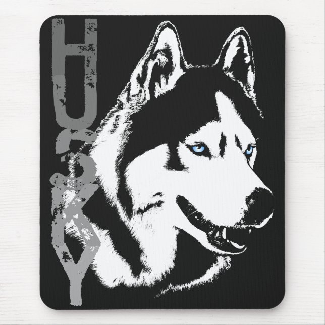 Alfombrilla De Ratón Husky Siberiano Mousepad Regalos Malamute Wolf Dog (Frente)