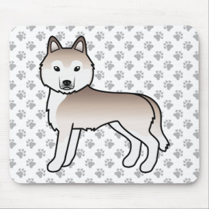 Alfombrilla De Ratón Husky Siberiano Rojo Claro Perro De Dibujos Animad