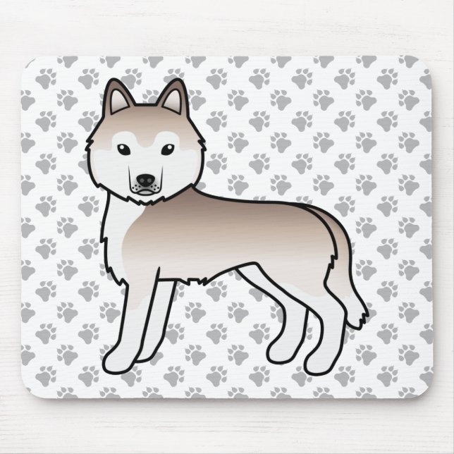 Alfombrilla De Ratón Husky Siberiano Rojo Claro Perro De Dibujos Animad (Frente)