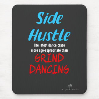 Alfombrilla De Ratón Hustle lateral vs Grind Dancing Neon Blue Text