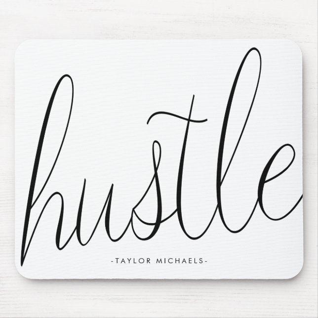 Alfombrilla De Ratón Hustle negro y blanco con el nombre Mousepad (Frente)