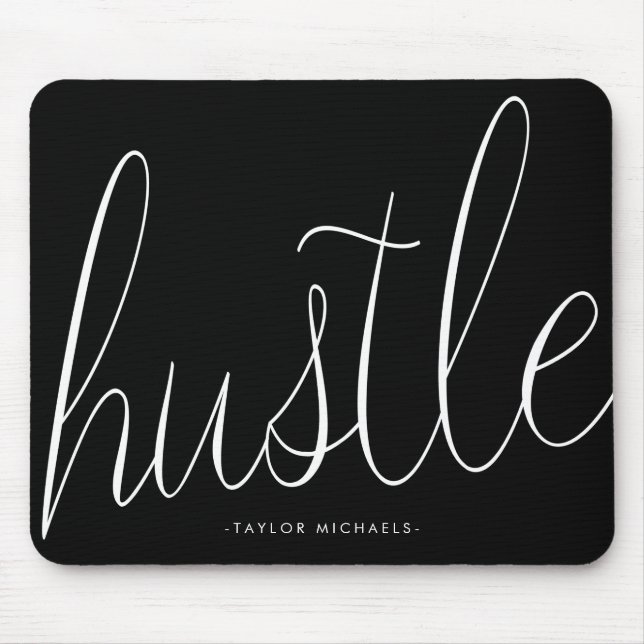 Alfombrilla De Ratón Hustle negro y blanco con el nombre Mousepad (Frente)