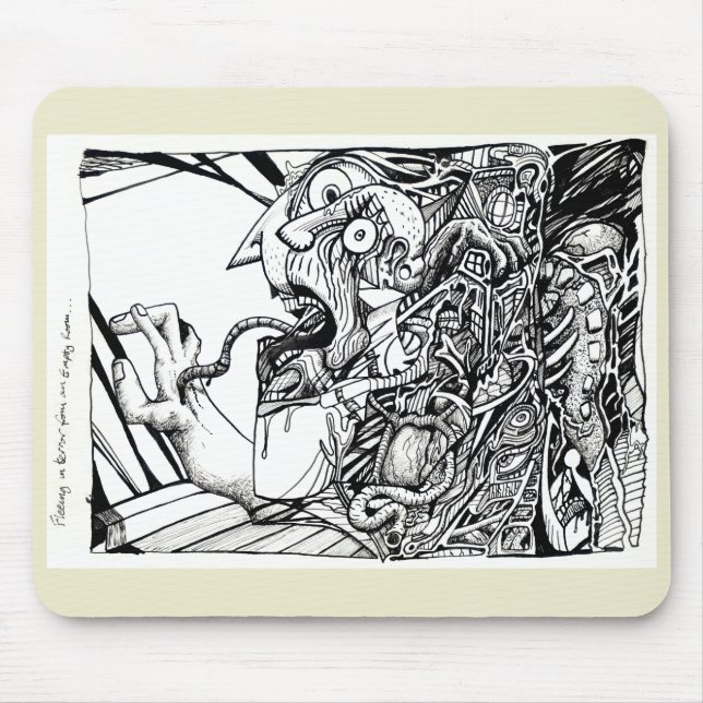 Alfombrilla De Ratón Huyendo de terror de una habitación vacía... (Frente)