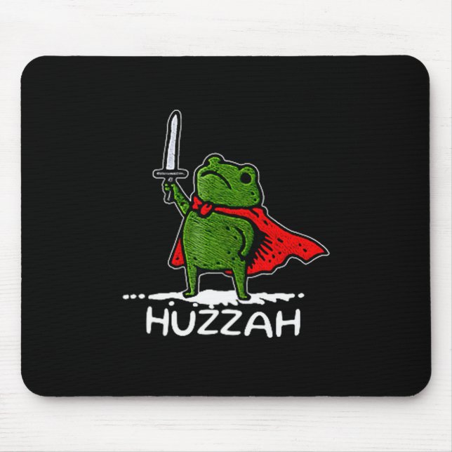 Alfombrilla De Ratón Huzzah Frog Knight Funny Sword Meme Quote  (Frente)
