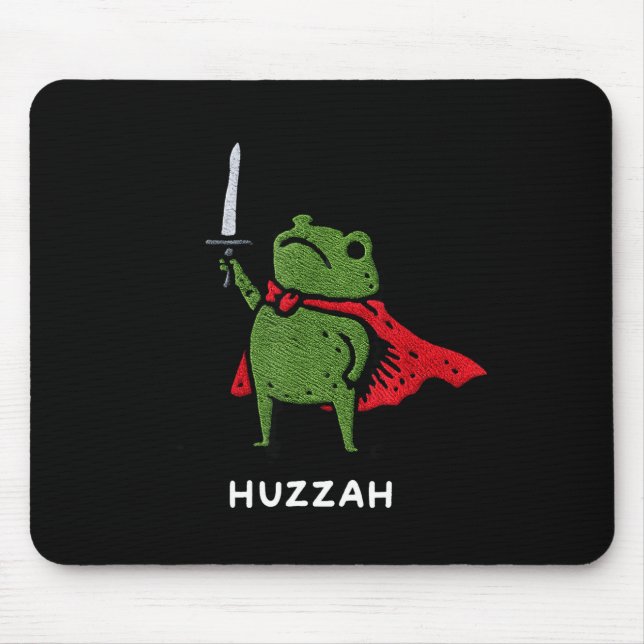 Alfombrilla De Ratón Huzzah Frog Knight Funny Sword Meme Quote  (Frente)