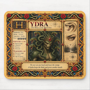 Alfombrilla De Ratón Hydra, Arte de Bestiario Medieval