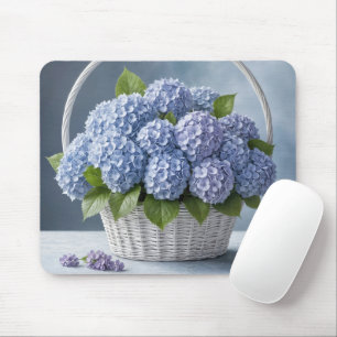 Alfombrilla De Ratón Hydrangea Bouquet en una canasta