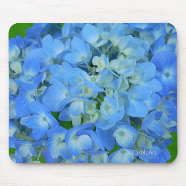 Alfombrilla De Ratón Hydrangeas azules eléctricos (Frente)