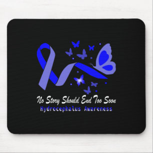 Alfombrilla De Ratón Hydrocephalus Awareness Butterflies Soporte Blue R