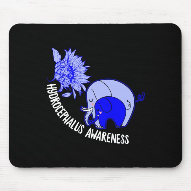 Alfombrilla De Ratón Hydrocephalus Warrior Elephant Hydrocephalus Aware (Frente)