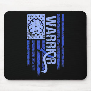 Alfombrilla De Ratón Hydrocephalus Warrior Flag Blue Ribbon Awareness M