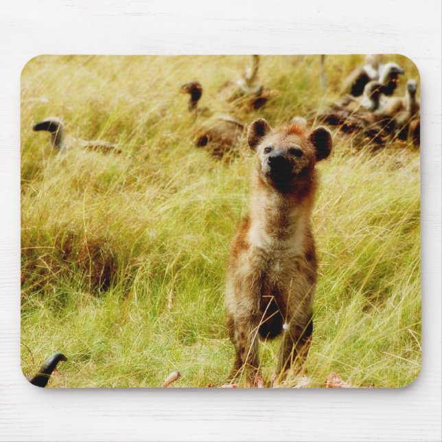Alfombrilla De Ratón Hyena con el mousepad del wildebeest (gnu) (Frente)