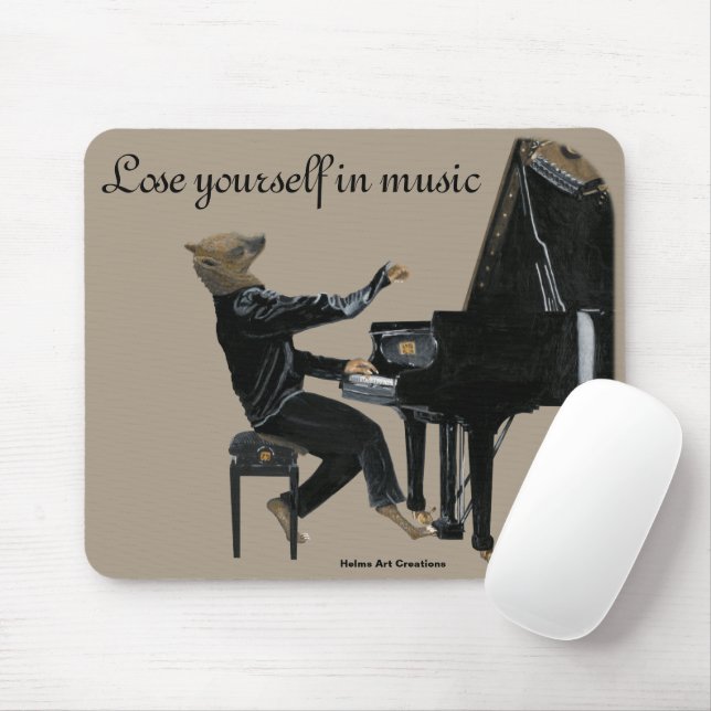Alfombrilla De Ratón Hyena Piano Music Player Fantasy Art Mouse Pad (Con ratón)