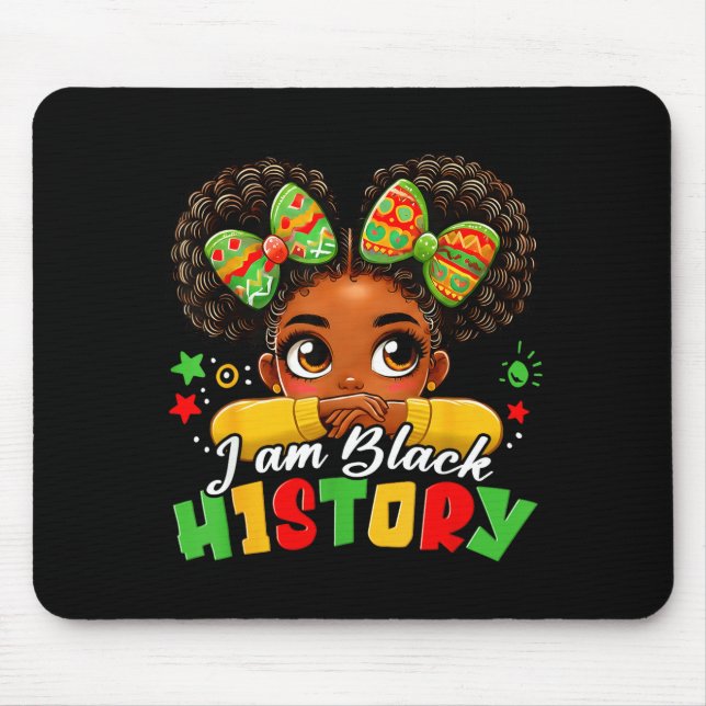 Alfombrilla De Ratón I Am Black History Kids Girls Womens Black History (Frente)
