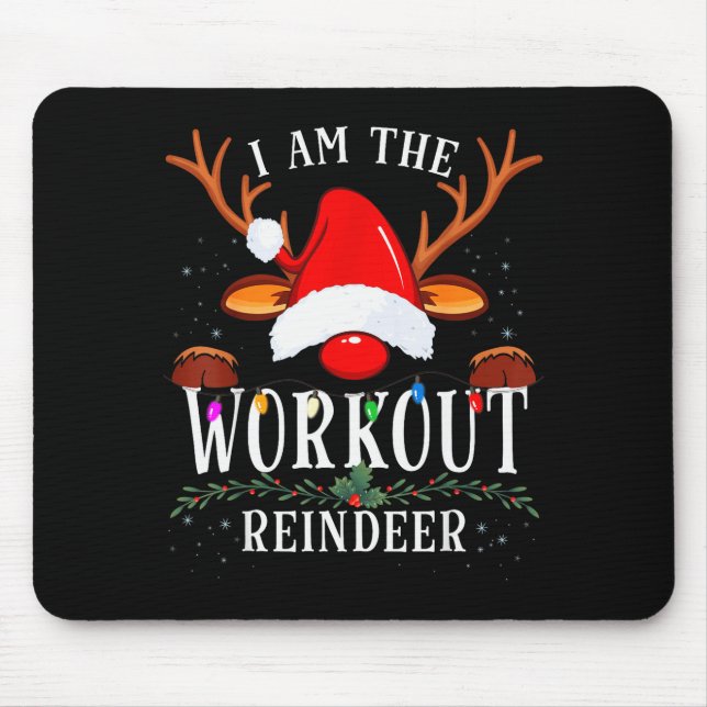 Alfombrilla De Ratón I Am The Workout Reindeer Christmas Family  (Frente)