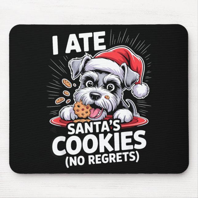 Alfombrilla De Ratón I Ate Santas Cookies Puppy Funny Christmas Mini Sc (Frente)