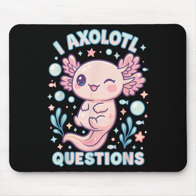 Alfombrilla De Ratón I Axolotl cuestiona Funny Cute Pun Design (Frente)