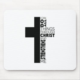 Alfombrilla De Ratón "I Can Do All Things Through Christ" Cross 